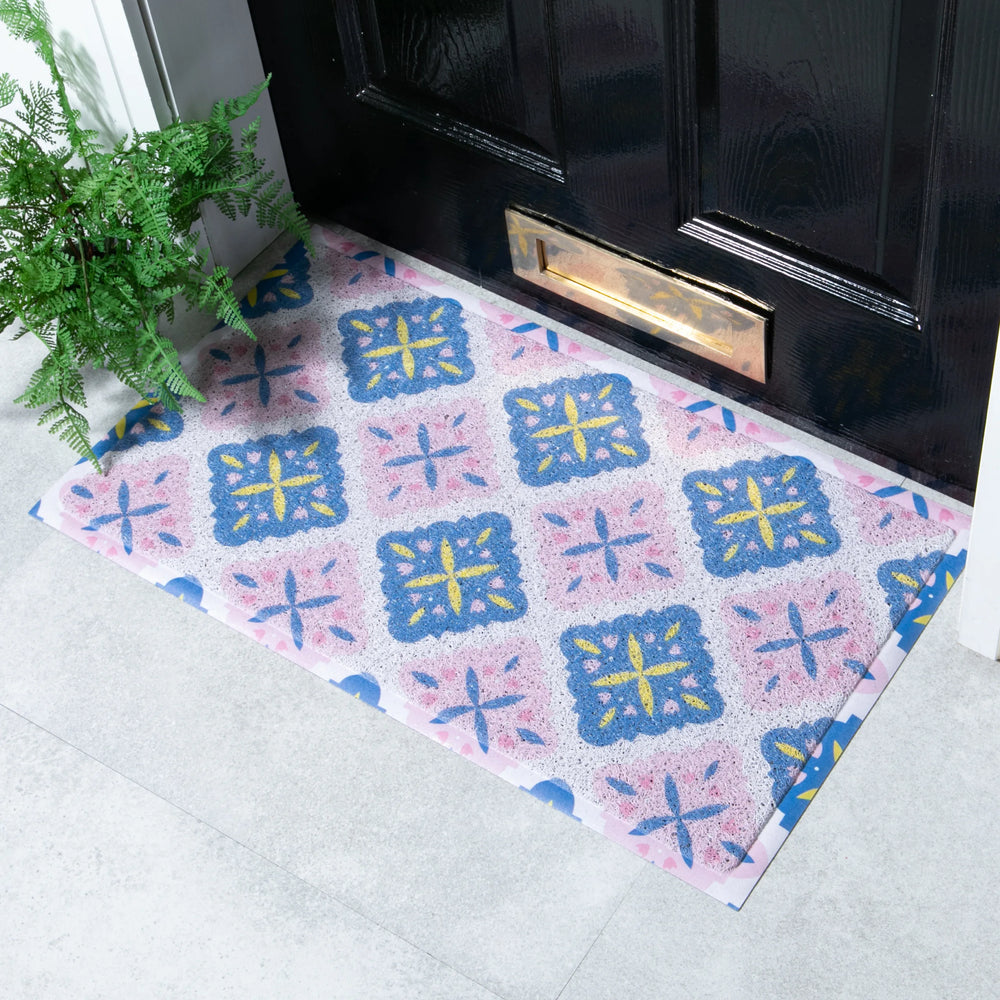 Pink Blue Pattern Doormat x Melissa Donne – Rainhall