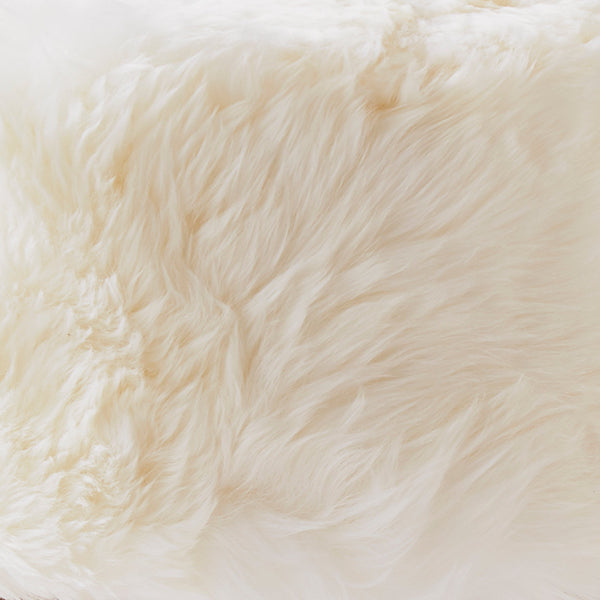 Natural White Sheepskin Wood Stool - Light Wood – Rainhall