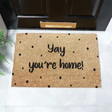 Yay, You're Home Spotty Doormat – Rainhall